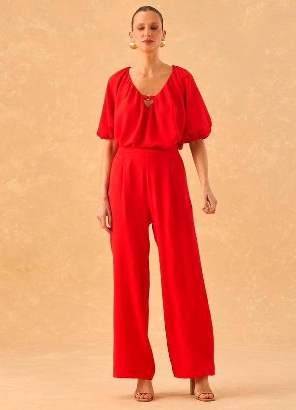 Carlota Costa - Calça Wide Lisa Vermelho 3