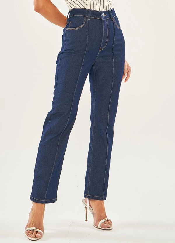 Doce Trama - Calça Amarilis em Jeans com Elastano Azul 1