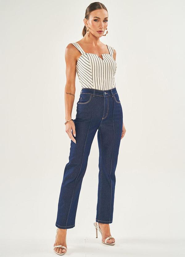 Doce Trama - Calça Amarilis em Jeans com Elastano Azul 3