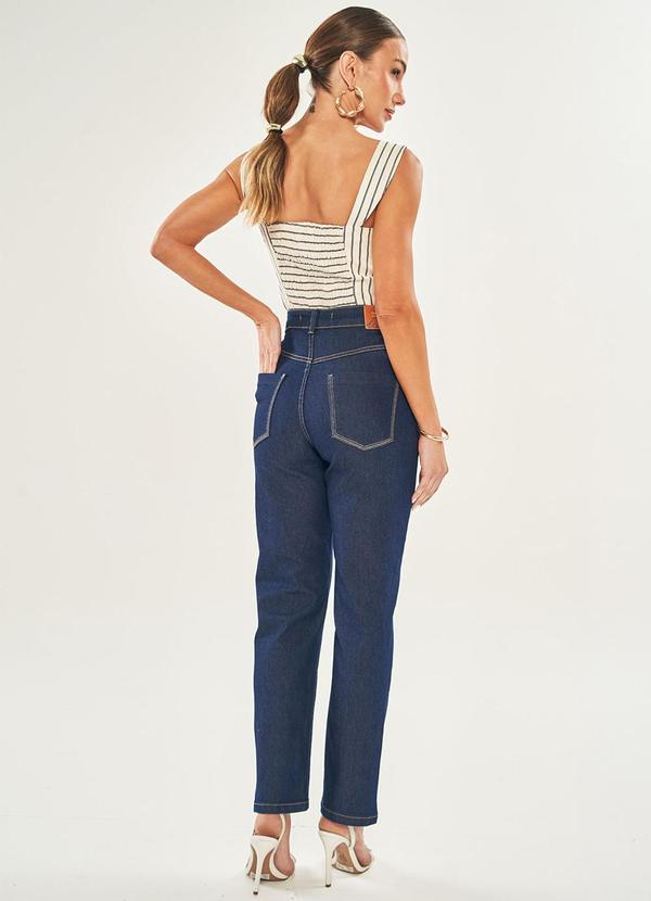 Doce Trama - Calça Amarilis em Jeans com Elastano Azul 4