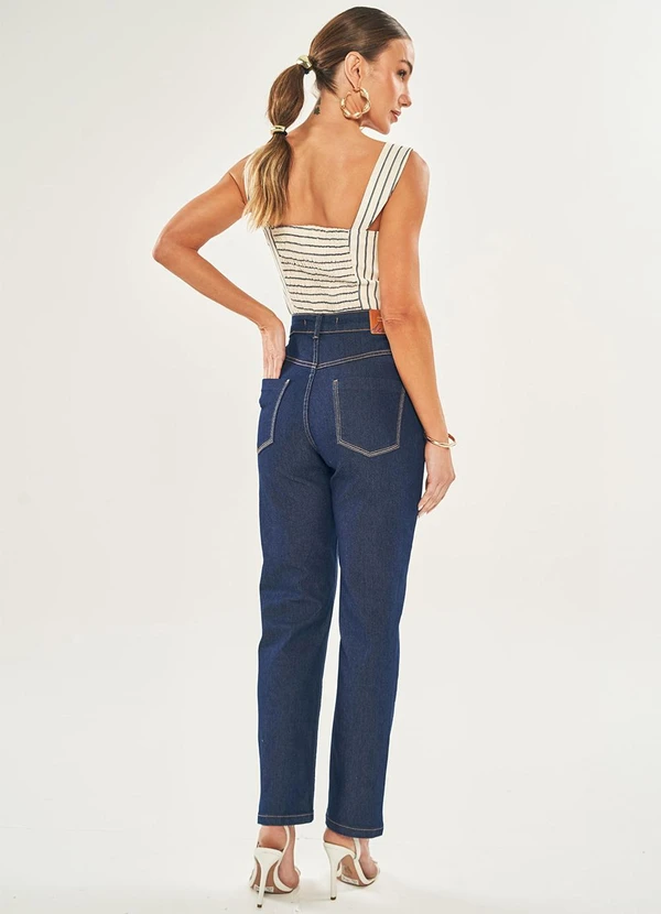 Doce Trama - Calça Amarilis em Jeans com Elastano Azul 4