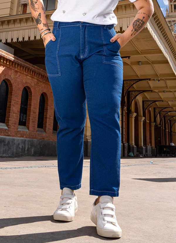 Quintess - Calça Azul Bic em Jeans 13