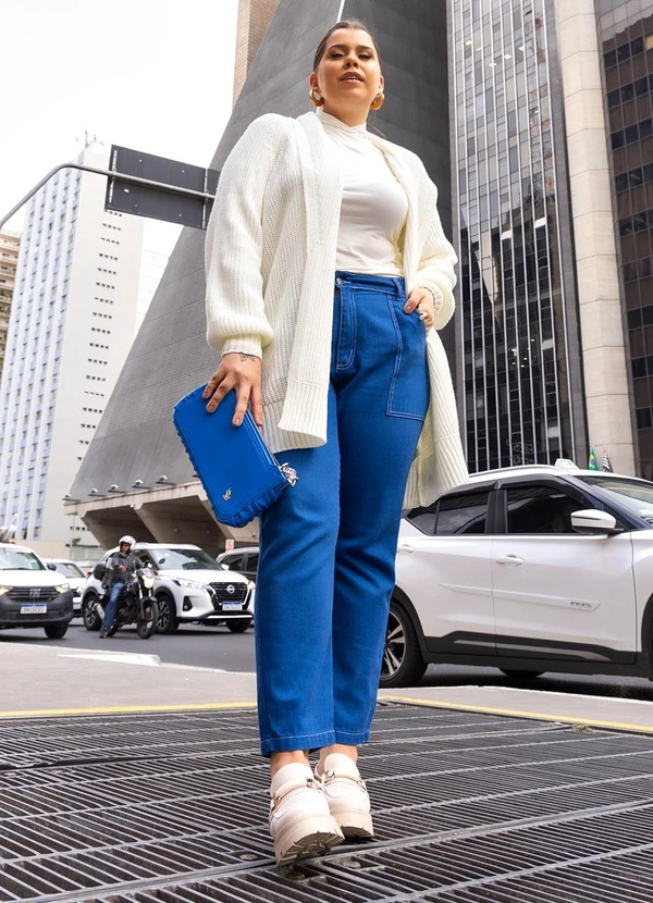 Quintess - Calça Azul Bic em Jeans 16