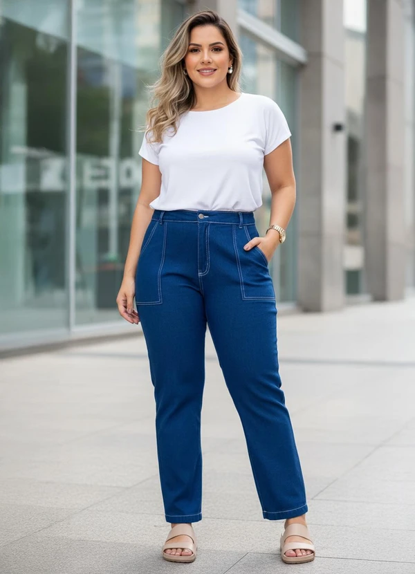 Quintess - Calça Azul Bic em Jeans 3