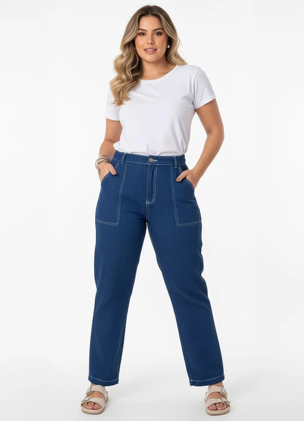 Quintess - Calça Azul Bic em Jeans 6