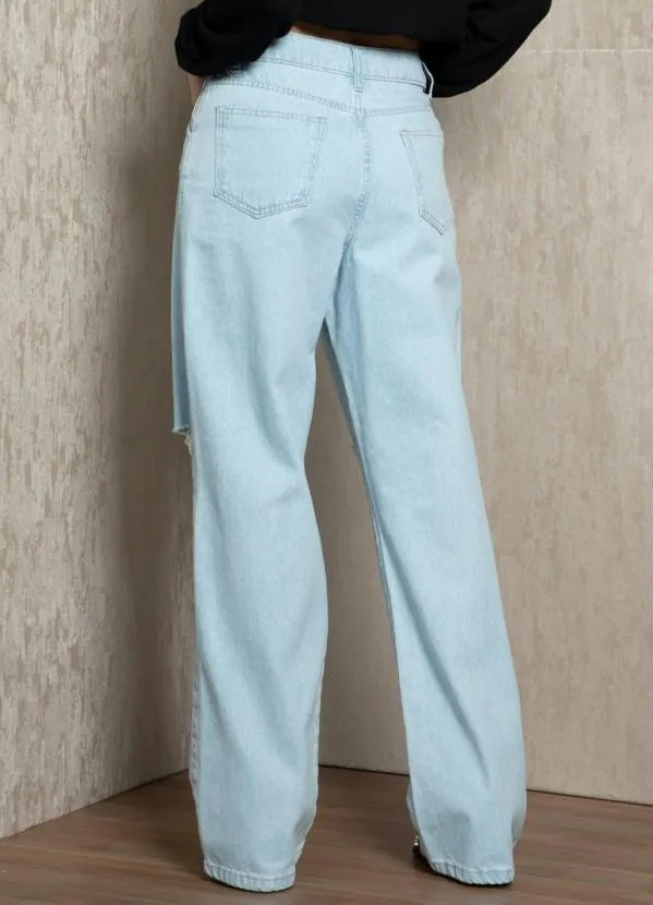 Quintess - Calça Azul Claro com Rasgados 2