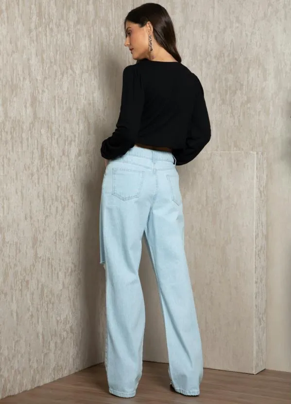 Quintess - Calça Azul Claro com Rasgados 4