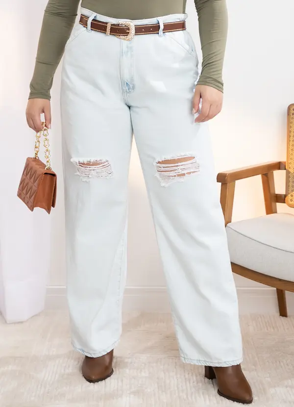 Quintess - Calça Azul Claro com Rasgados 6