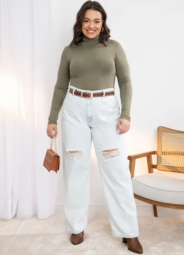 Quintess - Calça Azul Claro com Rasgados 8