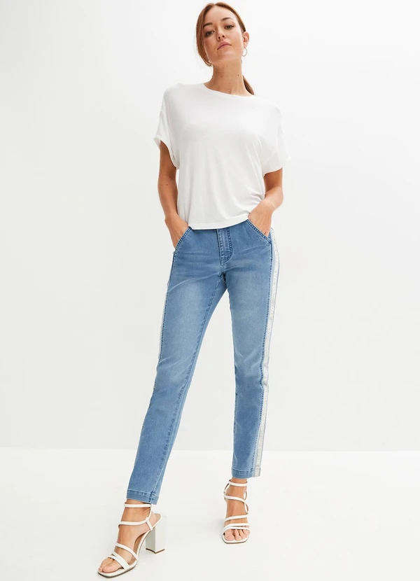 bonprix - Calça Azul Claro em Jeans 3