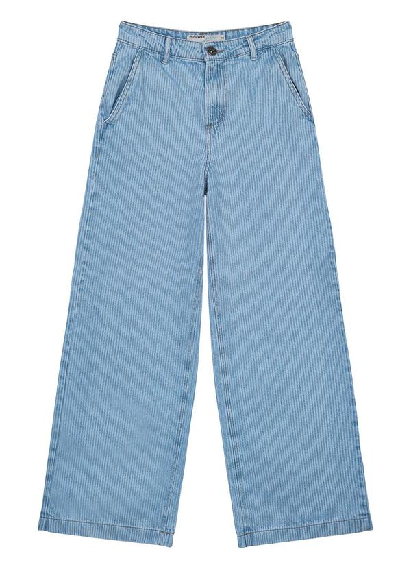 Malwee - Calça Azul Claro Feminina Wide Leg Jeans 5