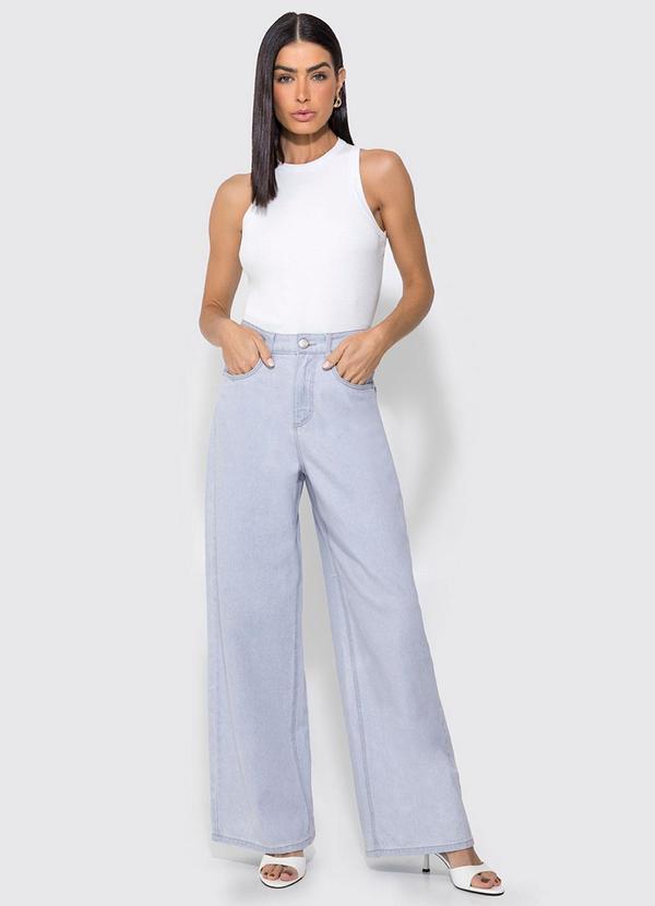 Enfim - Calça Azul Claro Wide Leg Jeans 2