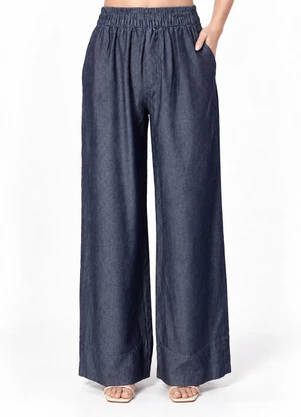 Quintess - Calça Azul Escuro em Jeans de Algodão - QUINTESS