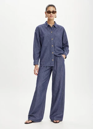 Quintess - Calça Azul Escuro em Jeans de Algodão - QUINTESS