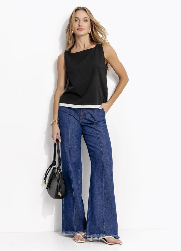 Quintess - Calça Azul Escuro em Jeans 7