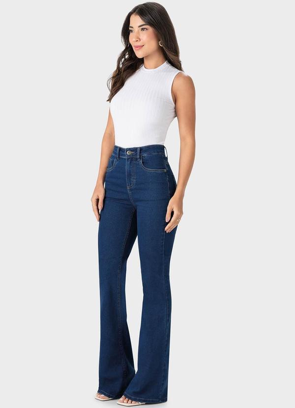 Malwee - Calça Azul Índigo Feminina Flare Flex Jeans 3