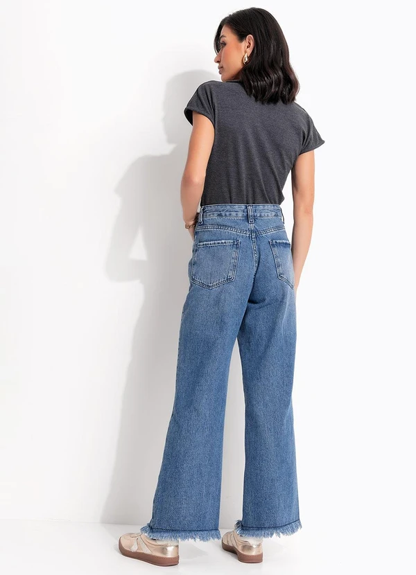 Quintess - Calça Azul Médio em Jeans de Algodão 6