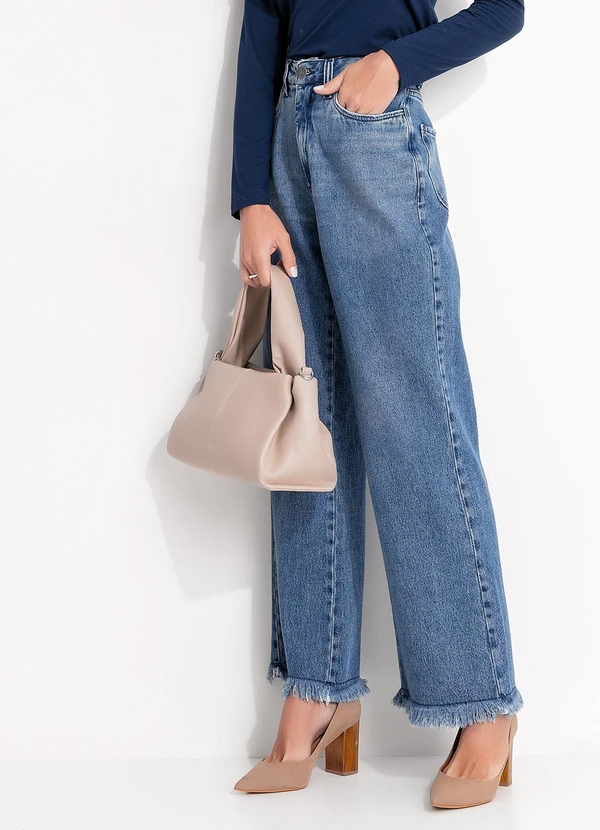 Quintess - Calça Azul Médio em Jeans de Algodão 16