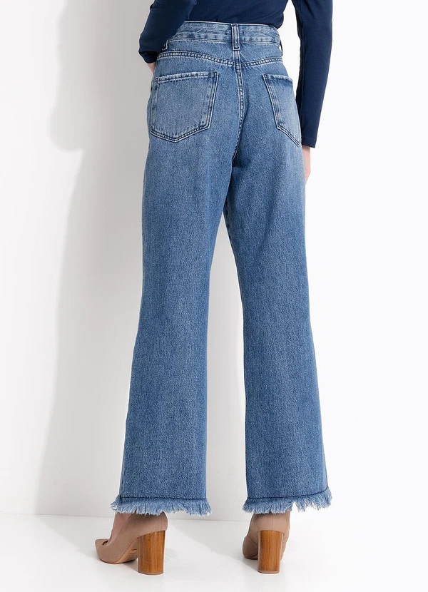 Quintess - Calça Azul Médio em Jeans de Algodão 14