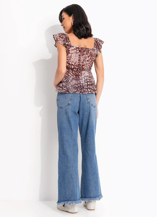 Quintess - Calça Azul Médio em Jeans de Algodão 13