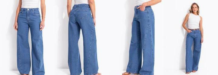 Cal�a Azul M�dio em Jeans