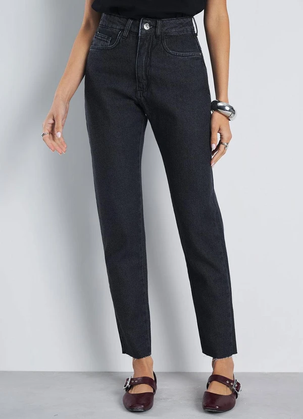 Meu Jeans - Calça Azul Mom Anne Cintura Média Azul