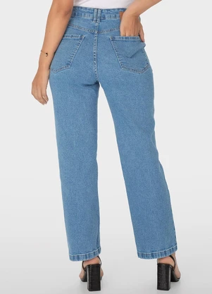 Malwee - Calça Azul Straight Cropped Jeans - MALWEE