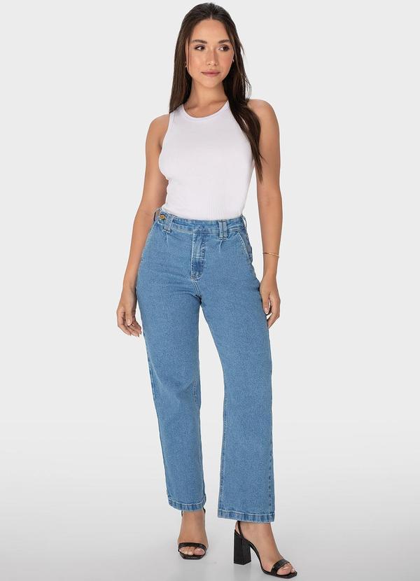 Malwee - Calça Azul Straight Cropped Jeans 3