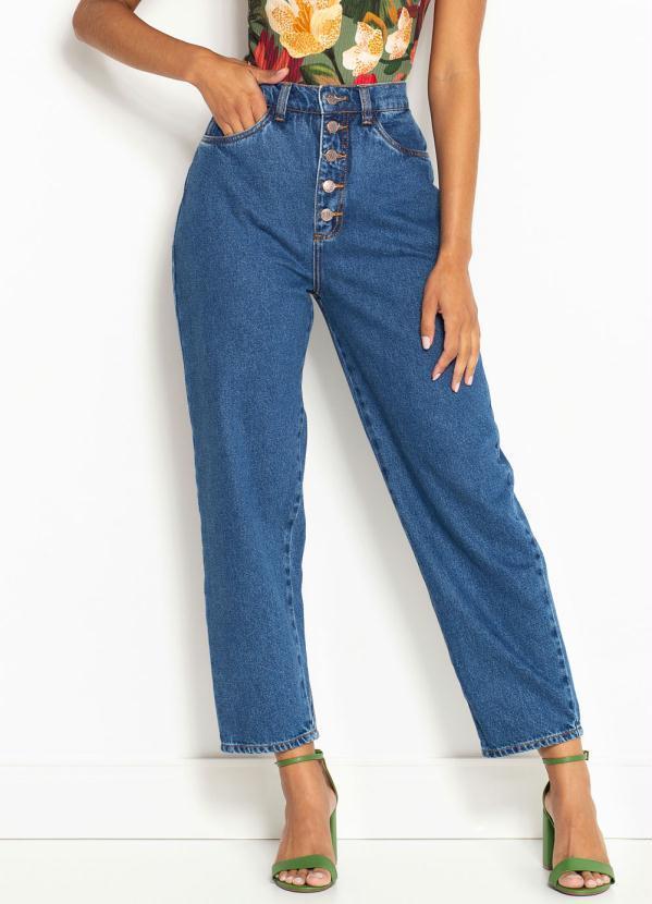 Farm - Calça Bag Jeans com Recortes Azul