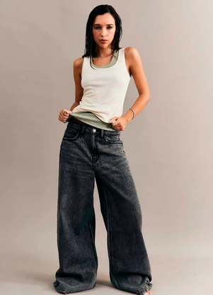 Sofie - Calça Baggy After Dusk em Denim Black Preto - SOFIE