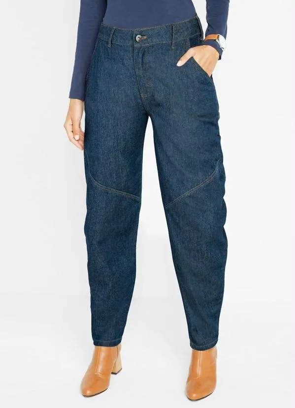 Outlet - Calça Baggy com Bolsos Azul Escuro