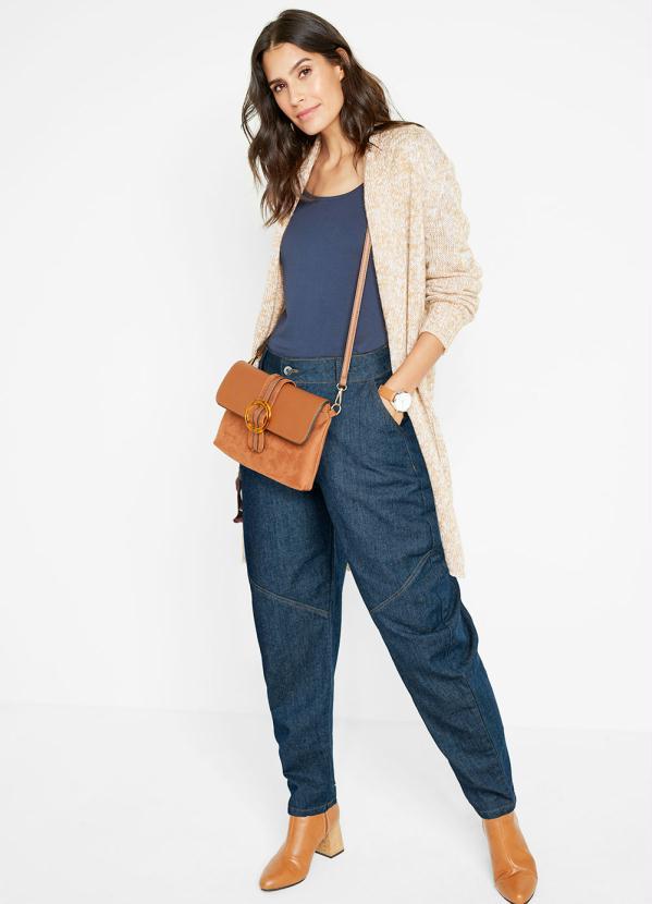 Outlet - Calça Baggy com Bolsos Azul Escuro 3