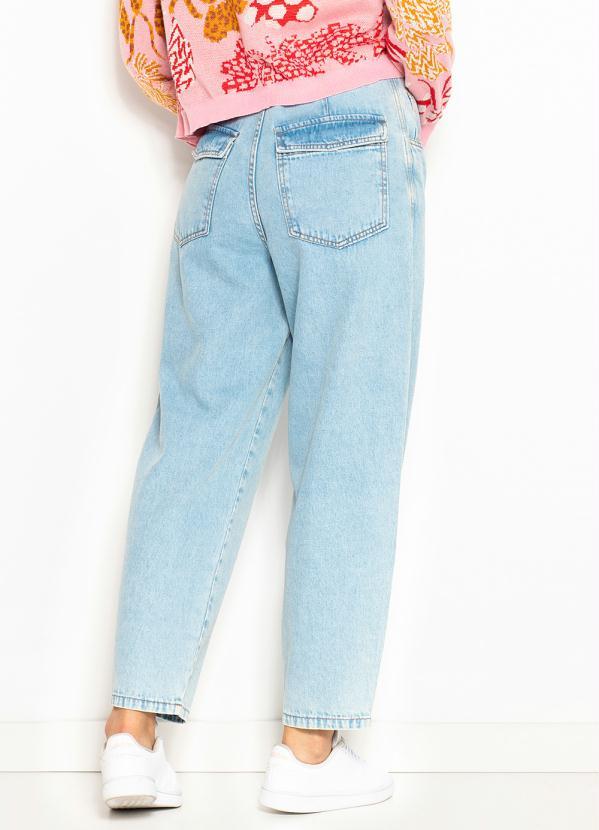 Farm - Calça Baggy Jeans com Botões na Frente Azul 2