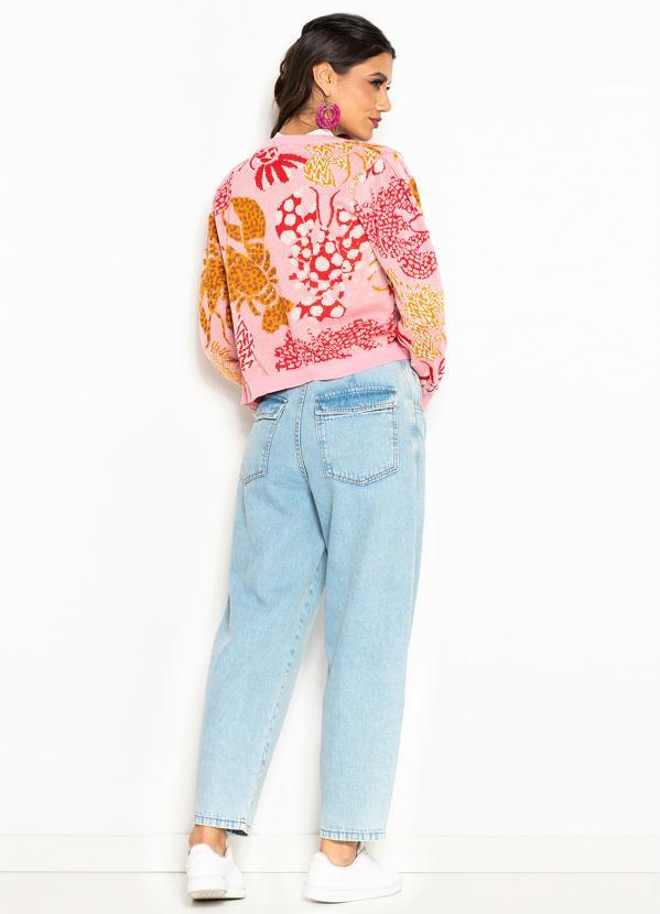 Farm - Calça Baggy Jeans com Botões na Frente Azul 4