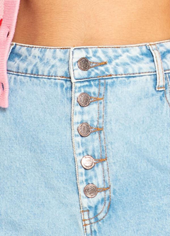 Farm - Calça Baggy Jeans com Botões na Frente Azul 9