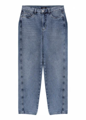 Enfim - Calça Barrel Cintura Alta Jeans Azul - ENFIM
