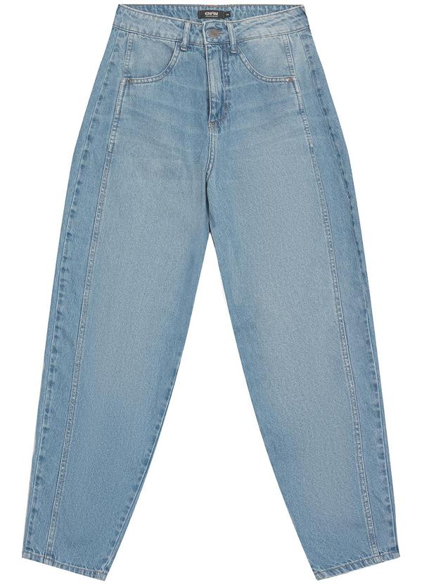 Enfim - Calça Barrel Jeans Cintura Alta Azul 3