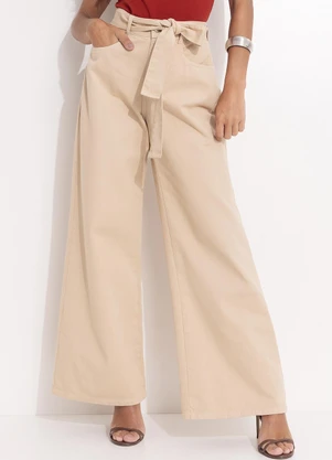 Quintess - Calça Bege em Jeans - QUINTESS