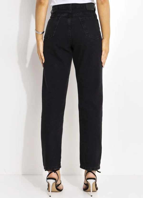 Quintess - Calça Jeans Black Stone Cigarrete com Strass Lateral e Cintura Alta 6