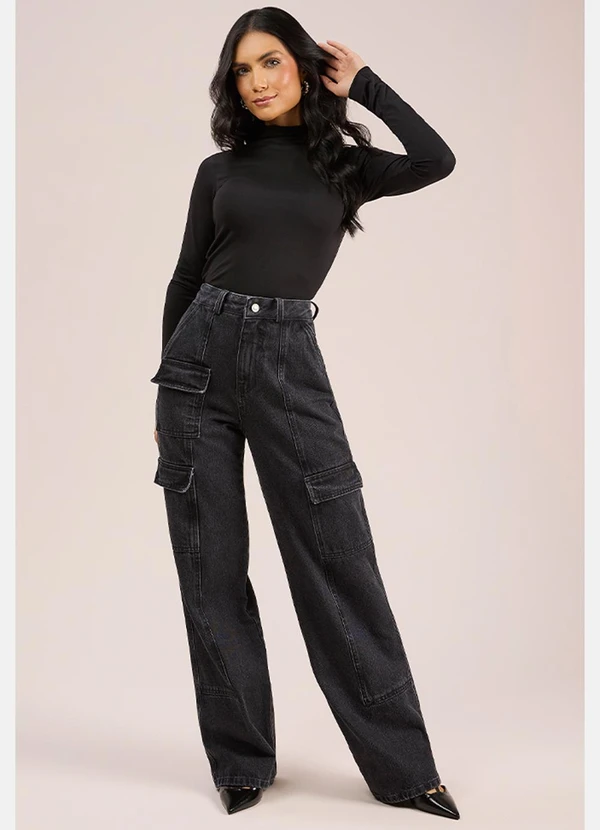 Angel - Calça Cargo Denim Preto