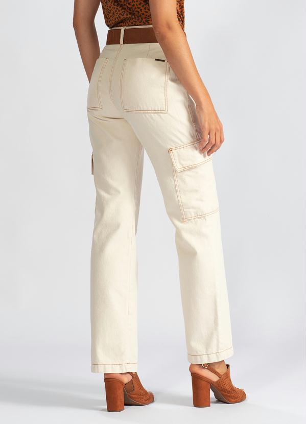 Hering - Calça Cargo Jeans Branca 2