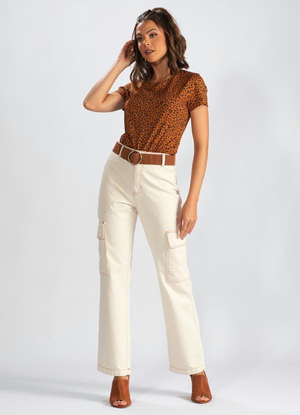 Hering - Calça Cargo Jeans Branca 3