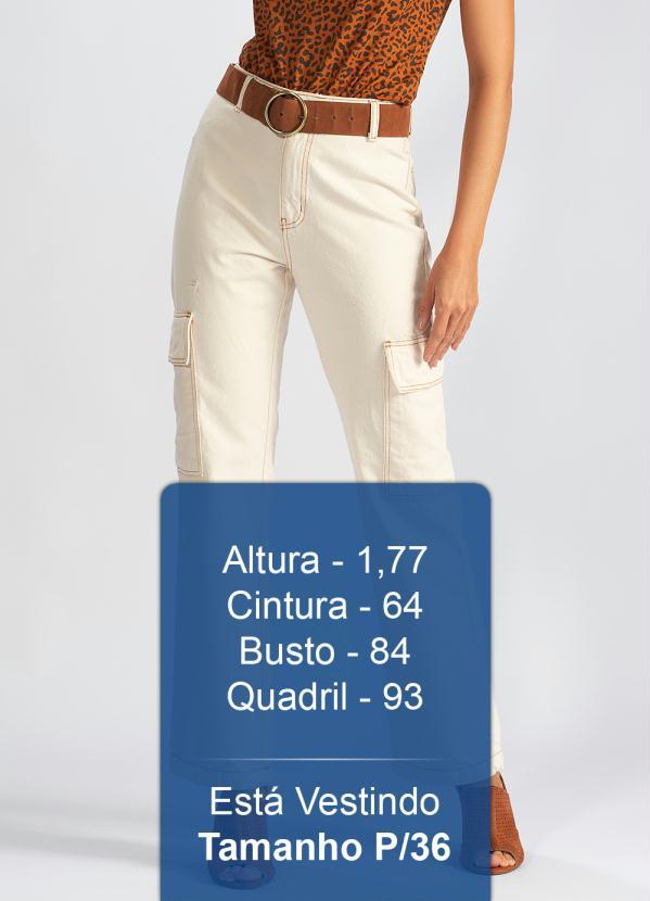 Hering - Calça Cargo Jeans Branca 5