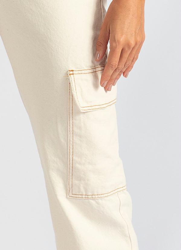 Hering - Calça Cargo Jeans Branca 6