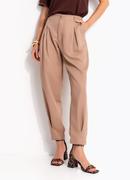 Cal�a Cenoura Bege Tecido Alfaiataria