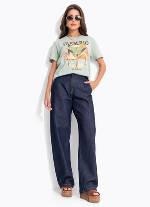 Farm - Calça Cintura Média Original Jeans Azul - FARM