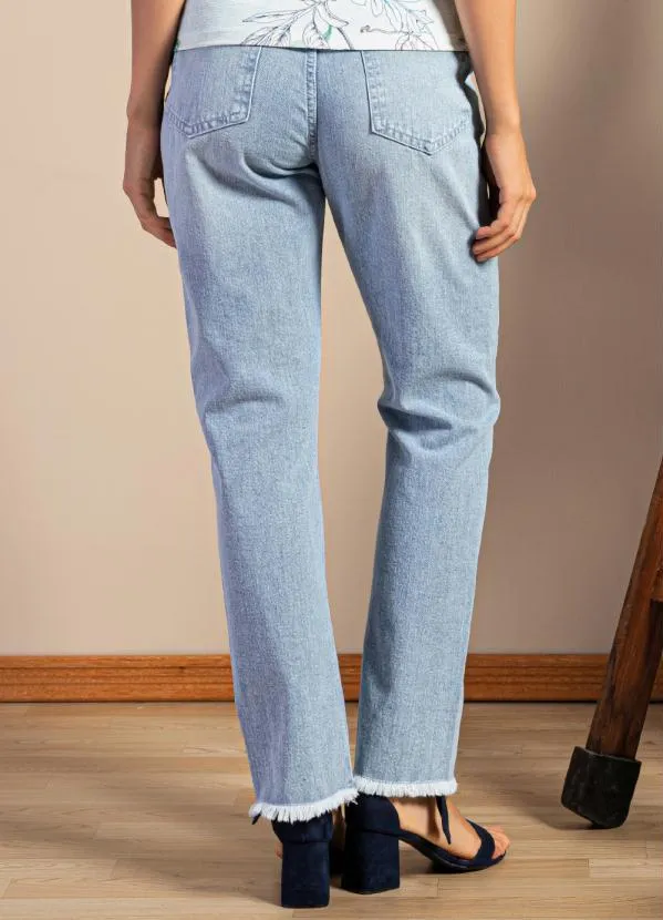 Quintess - Calça Destroyed Jeans Claro Abertura na Barra 2