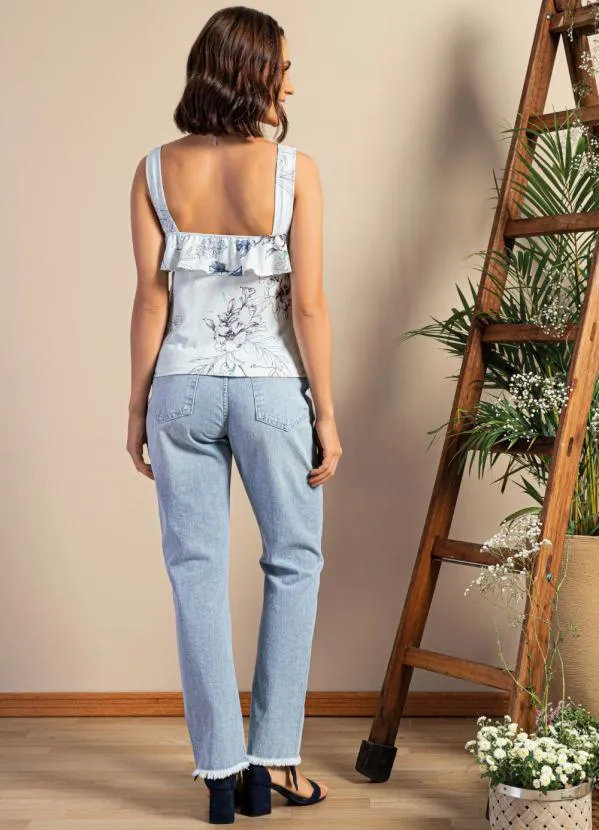 Quintess - Calça Destroyed Jeans Claro Abertura na Barra 4