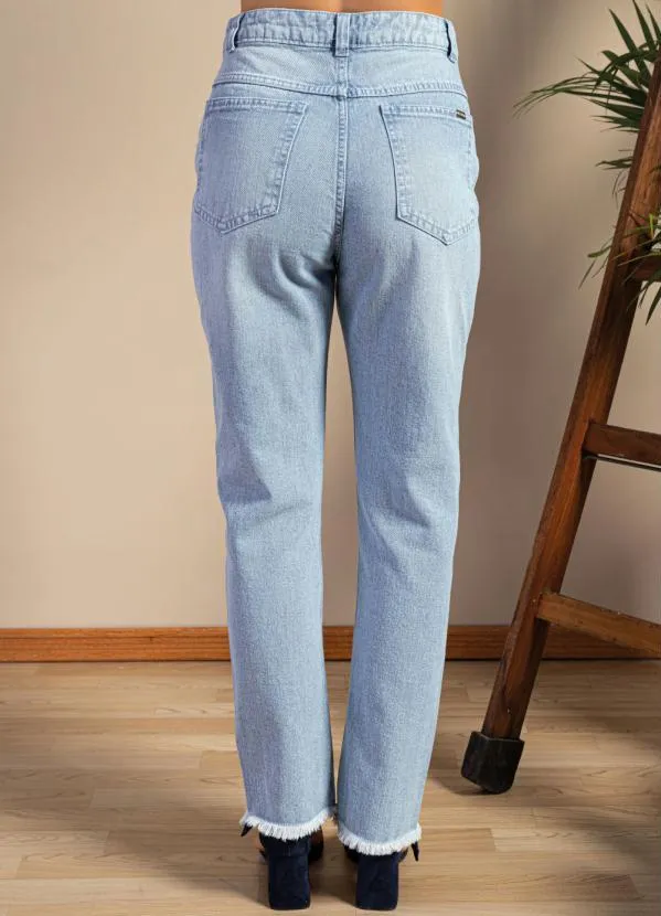 Quintess - Calça Destroyed Jeans Claro Abertura na Barra 6