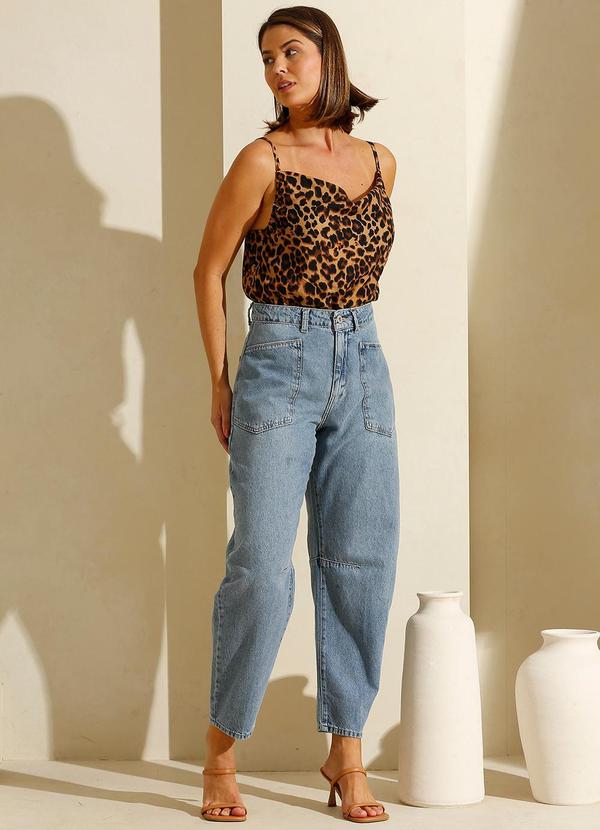 Rafree - Calça Fem Barrel Isabela Azul 3